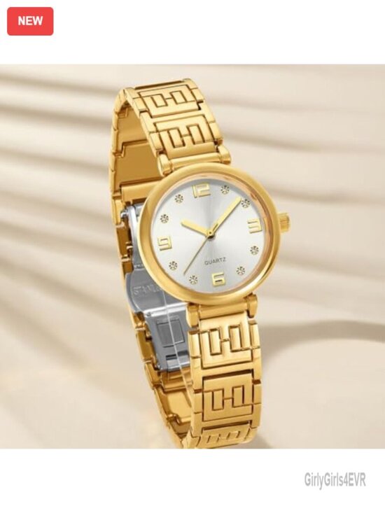 Stainless Steel Waterproof Analog Quartz Wrist Watch with Rhinestone Markers main image 4